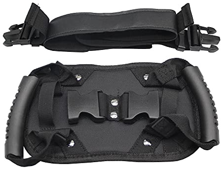 Powerful M-L009 Robuster Motorrad Sozius Haltegriff, Rutschfester Roller Sicherheitsgurt, Verstellbarer Passagier Rücksitz Gurt, Schwarz