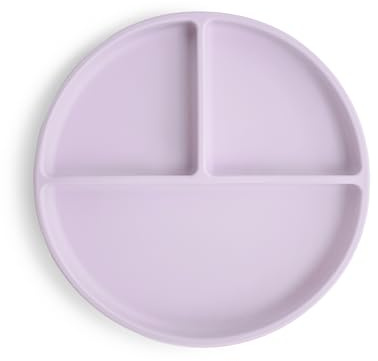 mushie Kinder Teller Geteilte mit Rutschfestes Saugnapf | Silikon geschirr für Baby & Kleinkinder | BPA-frei | Spülmaschinenfest | Sichere, Hochwertige & Langlebige Erstausstattung | Soft Lilac