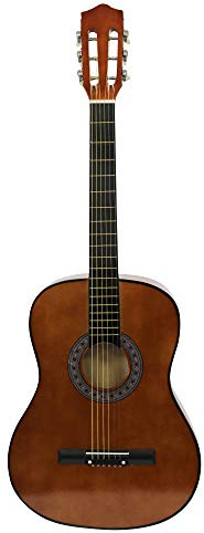 38 Inch Full Size Acoustic Guitar Cutaway Design Hardwood Finish & Steel Strings (Coffee)