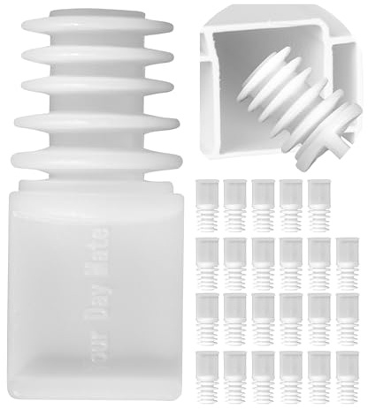 Gardinen Endfeststeller, 24 Stück, in Weiß, aus Kunststoff, für 5-10 mm Nutbreite oder min. 8 x 8 mm Laufkammer, Endstopfen für Schienensystem mit Innenlauf, Endfeststeller Stopper Gardine Schiene