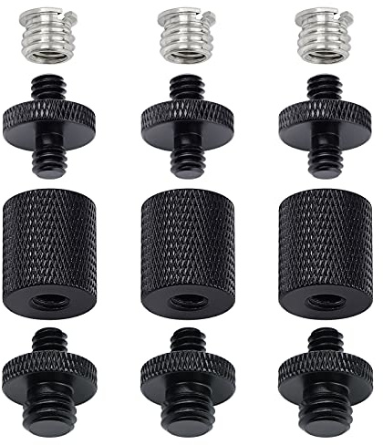 12 Stück 1/4 3/8 Lichtstativ Adapter, Stativschrauben Adapter Konverter für DSLR-Kamerastativ, Schulter-Rig, Blitzlichtständer, Kamerakäfig, Beleuchtungsausrüstung, LED-Panel, GoPro-Stativhalterung