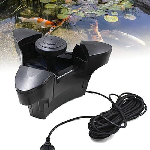 JODAIS Pond Skimmer Floating, 2 in 1 Pond Waste Disposer, Filter Sponge and Fountain Attachment Surface Extractor, Pond Skimmer for Large Pond, Garden Pond, Courtyard Pond