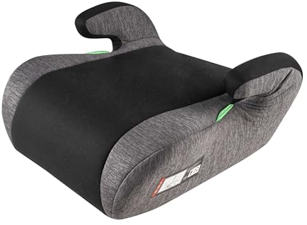 WALSER Kinder Sitzerhöhung Auto, bequemer Kindersitz Auto 125-150cm leicht waschbar, Kindersitzerhöhung Auto Raffi neueste Norm ECE R 129, Sitzerhöhung Auto Kinder, Sitzerhöhung Kinder schwarz/grau