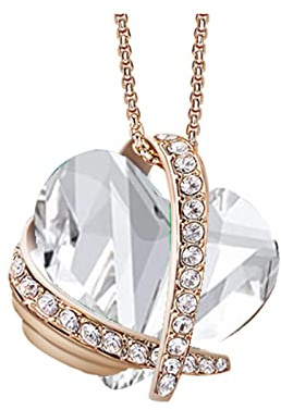 xuehaostore Rosa Eterna con Collana, Regalo di Rosa Conservata per Donna, Regalo di Gioielleria per Donna Regalo di Compleanno/Natale/di San Valentino (Apr)