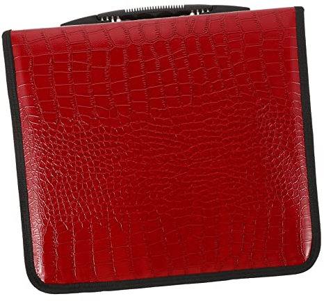Ciieeo 200stücke Cd Aufbewahrungstasche Pu Tasche Für DVDs Große Kapazität Tragbar Für Auto Und Reisen Elegantes Design Rot Verschließbar Und Langlebig