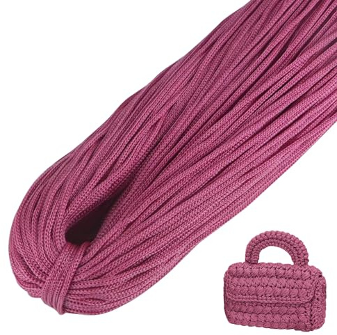 MLordoarf Cordino per Borse Uncinetto, Corda Macrame 3mm x 200m Filo Macrame in Poliestere Uncinenetto e Ferri per Abbigliamento, Borse, Tappeti, Fai da Te, Regalo per Maglieria