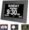 Yuanzeco Sveglia con giorno e data per anziani, 3 display, calendario digitale da 7 pollici, cornice per foto, display dimmerabile automatico, 15 opzioni di sveglia, orologio con giorno e mese non