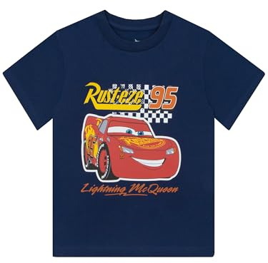 Disney Camisetas Algodon Camiseta Rayo McQueen | Camiseta Niño Manga Corta | Camisetas Para El Verano | Azul 3-4 Años
