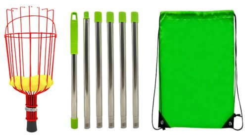 Fruit Grabber Kit - Teleskoppflücker, Handheld Obstgreifer | Abnehmbarer Teleskop-Obstpflücker mit Korb, Obstsammler Erntemaschine für Pflaumen, Orangen, Zitronen und Grapefruits