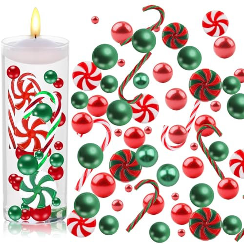 RobLuX 6054 Pezzi Riempitivo per Vasi Riempimento Vaso di Natale Perline Perle Finte Galleggianti Decorazione Natalizia per Feste Decorazioni per La Tavola di Famiglia
