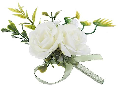 TOGEVAL Corsage Blume Rot Hochzeit Corsage Gold Boutonniere Für Braut Brautjungfern Bräutigam