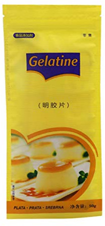 WWHJR 50 g 20 fogli di gelatina foglie di pesce foglia d'argento non aromatizzato ingredienti da forno per cucinare forniture da cucina