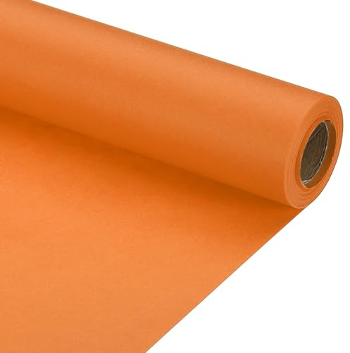 PATIKIL 10 Mètre 29.6cm Papier d'Emballage Rouleau de Papier Cadeaux Orange | 70 GSM pour Décoration Tableau d'Affichage Emballage Cadeau Noël Anniversaire Nouvel An Fête Mère Père