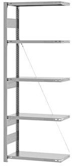 eurokraft | Schwerlast-Steckregal | einseitig | HxBxT 2000 x 750 x 300 mm | verzinkt | Anbauregal