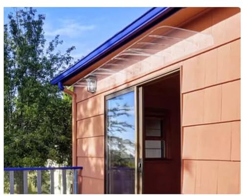 Outdoor Front Door Canopy Shelter with Transparent Polycarbonate Cover for UV Protection 20x16 Rain Shelter Canopy for Porch Garden Patio Window Door Awning