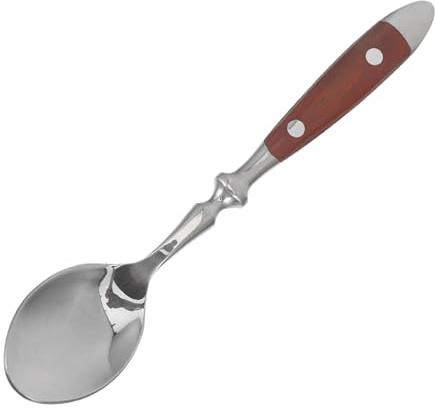 Alipis Cucchiaini da Tè Manico in Legno Acciaio Inox 430 Multifunzionali per Dessert e Mescolare Bevande Posate la Casa Uso Quotidiano
