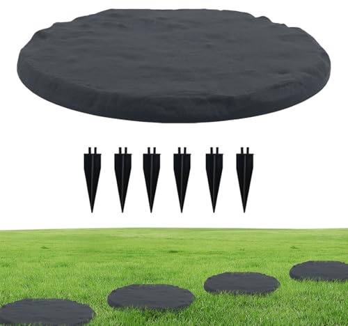 Pas Japonais Extérieur - Décoration Paysagère pour Allées | Lot de Dalles de Jardin avec Piquets pour Chemins Terrasse Piscine Aire de Jeux Extérieur