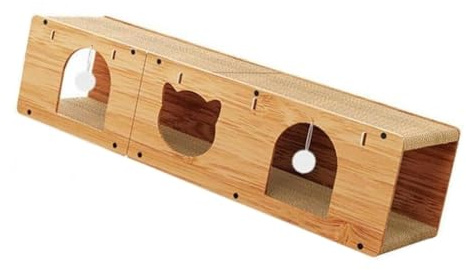 Gralara Katzentunnel-Kratzbaum mit interaktivem Ball, Robustes Spielzeug, L