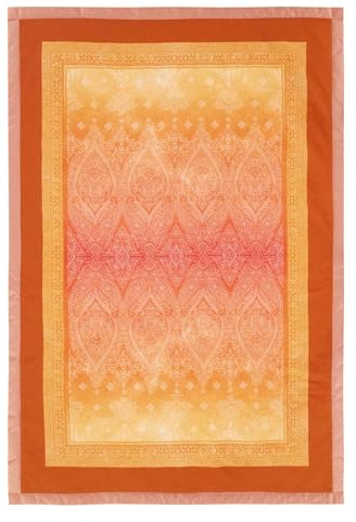 Bassetti Granfoulard Plaid Kerala O1 orange 135x190 cm, luxuriöse Wohndecke aus 100% mercerisierter Baumwolle, weiche Tagesdecke, kuschelig leicht, hautsympathisch, pflegeleicht