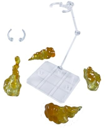 Fenteer Fumée Effet Modèles Support de Présentation Accessoires Diorama Pièces Artificiel PP Convient Aux Amateurs de Figurines Décoration de Collection, Jaune