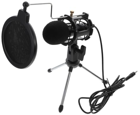 BAZEITFLOW Micrófono de Condensador para PC y Juegos, Usuarios de Streaming y Podcasting, Diseño Compacto y Resistente, Plug and Play sin Instalación, Color Negro, Conexión 3.5 Mm, Adecuado