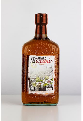 Amaro Aranciato Artigianale Biccaris Liquore Digestivo Tradizionale, Dal Sapore Intenso e Unico, Perfetto Fine Pasto e Cocktail 70CL