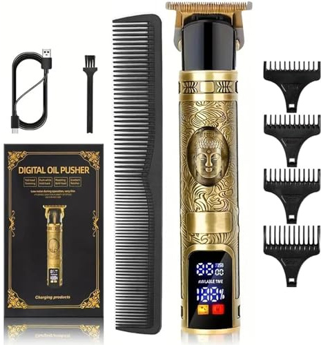 MZGO Beard Trimmer Men Hair Clippers, Cordless Rechargeable Hair Trimmer for Men, Premium Professional Barber Detailer with Combs Set, T Blade Shaver & LCD Display Gift
