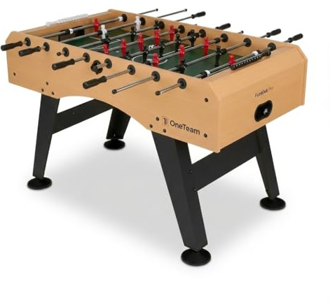 OneTeam Futbolín FunKick Pro – Mesa de fútbol estable con barras huecas y cojinetes deslizantes – Futbolín resistente para el hogar, la oficina y el espacio de hobby, asas ergonómicas y MDF macizo