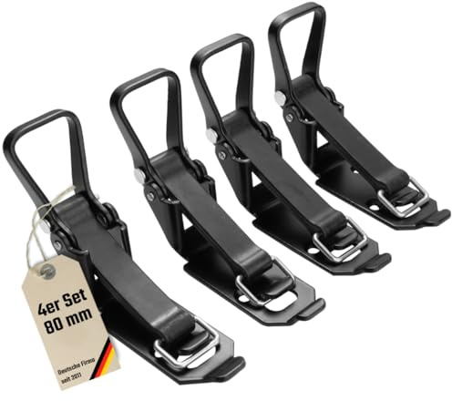 LoadCare Verschlusslager Schaufelhalter Spatenhalter Axthalter Besenhalter Spannverschluss Geräterhalterung Garten (Schwarz, 80 mm)