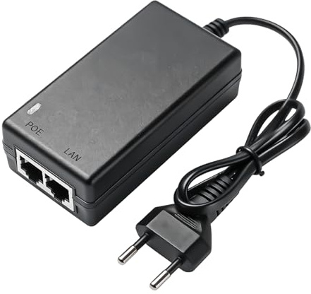 PoE Injector 48 V 0,5 A, adattatore Gigabit Ethernet per telecamere IP, telefoni VoIP, iniettore Gigabit PoE, punti di accesso wireless, passivo poe, Plug & Play, portata fino a 100 m