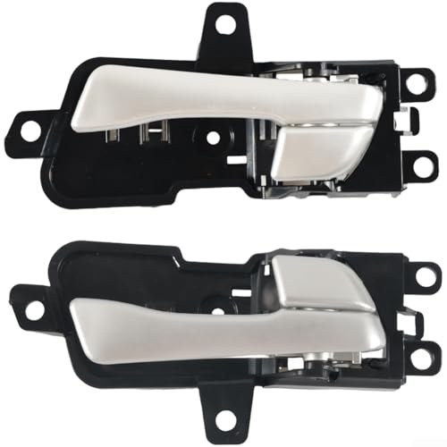 Juego de manijas interiores de puerta para vehículos Hyundai 2011 a 2014 años con construcción de ABS de larga duración y aspecto negro plateado de doble tono para un uso fiable (C)