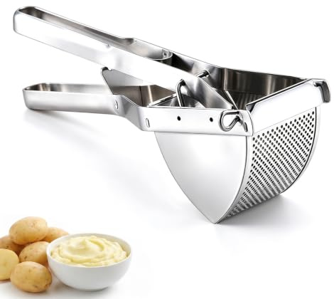 Potatispress rostfritt stål stor kapacitet lämplig för beredning av krämig potatismos babygröt och kokta grönsaker, diskmaskinssäker