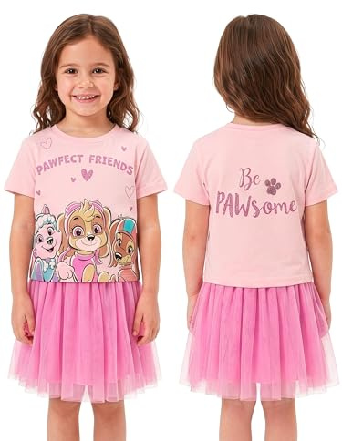 Paw Patrol Girls T Shirt & Tutu Skirt, Skye, Liberty & Everest Two Piece Girls Outfit, Summer Kids Clothes, Ages 18 Months-8 Years