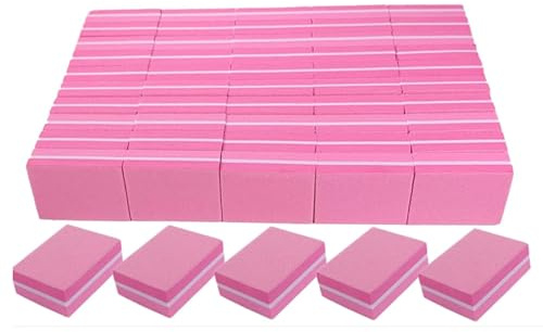 50 st mini nagelpolerare, dubbelsidiga nagelslipblock, professionell nagelpoleringssats för akryl och naturliga naglar, ros