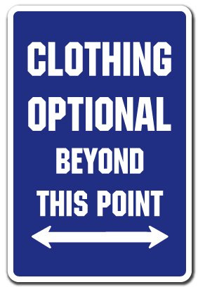 SignJoker] Clothing Optional ~Parking Sign~ Pool spa hot tub Wall Plaque Decoration