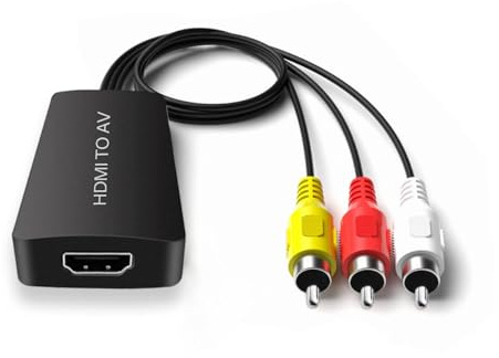 HDMI to AV Converter HDMI to RCA Composite Converter Adapter, Support PAL/NTSC, Support 1080P, Compatible with Roku/Fire Sitck/PS4/Xbox/Spectrum Box/Old Sanyo TV/Old LG TV/Old CRT ect.