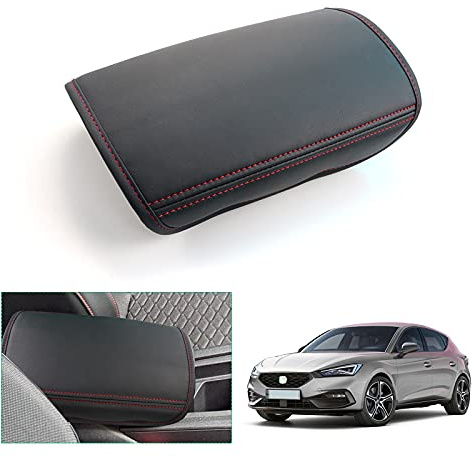 GAFAT 2020-2024 2025 Seat Leon MK4/ Cuprα Formentor Mittelarmlehne Abdeckung, Seat Leon MK4 5F KL ST FR Mittelkonsole Armlehne Schutz Leder Polster, Seat Leon MK4 Zubehör (Rot)