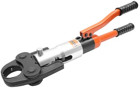 TONFEION Presszange, 10Ton Profi Presszange kupferrohr Crimpzange Presswerkzeug M-Kontur 12-15-18-22-28 Set, Hydraulisches mit um 360°Drehbarem Kopf, Rohrpresszange für Kupferrohr