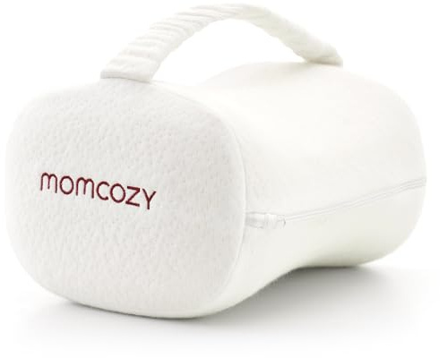 momcozy Cuscino per Ginocchia per Dormire sul Fianco, Memory Foam Morbida per Allineamento di Gambe e Fianchi, Ideale in Gravidanza, Fascia Fissa Antiscivolo, Superficie Ampia per Pressione Uniforme