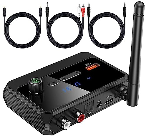 Fpreeza Adaptador Bluetooth para Receptor EstéReo - Receptor Bluetooth 5.3, Adaptador de Audio InaláMbrico para EstéReo DoméStico