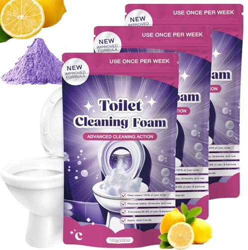 WC-Reiniger, Toilet Cleaning Foam, Touch-Free Toilettenreinigung, Toilettenreiniger & WC-Schaumreiniger, Action für Strahlend Saubere Toiletten (3, 100g)