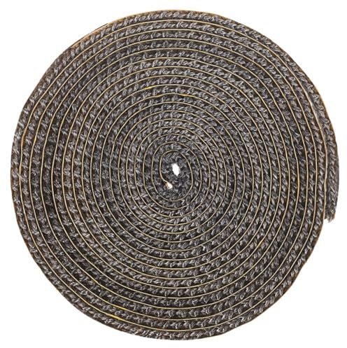 ifundom Cuerda Plana Aislante Autoadhesiva para Estufa y Chimenea 3mm X 10mm X 2m, Resistente al Calor, Tira Selladora para Puerta de Estufa de Leña, Accesorio para Piezas de Repuesto