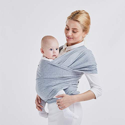 Baby Tragetuch Premium Qualität – 100% Komfortable Langlebig | geeignet für Neugeborene und Kleinkinder |ideal für BabyDusche Geschenk | 1 passt für alle | Cozy 4 verstellbare Positionen | grau ist