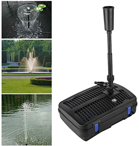 Forever Speed 4 in 1 Teichpumpe Springbrunnenpumpe mit Filter, 11W UV-Klärer, 2500l/h, mit 10m Stromkabel für Garten- und Springbrunnengestaltung (11W 2500l/h)