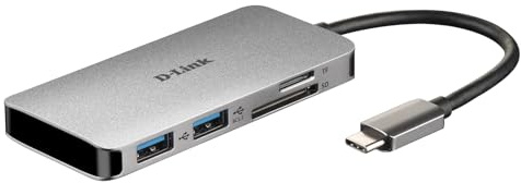 D-Link DUB-M610 Hub USB-C 6-en 1 avec HDMI/Lecteur de Carte/Power Delivery- Idéal pour Partager une Connexion Entre Plusieurs Périphériques USB