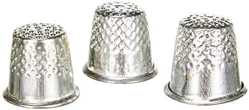 Glorex 5 2002 21 – fingerhattar i set om 3, i 3 storlekar S, M, och L, av robust metall, med små skåror