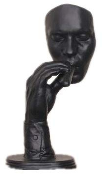 BINLIN Sculpture Statue Gift Artwork Smoking Men Character Sculpture Face Statue Figurines Gifts,B