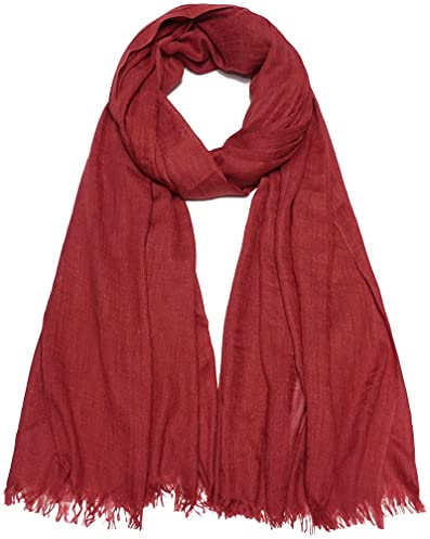 Damen Sommer Schals Baumwolle Leichte Große Lange Gaze Damenschal Eleganter Plain Tücher 75”×43”