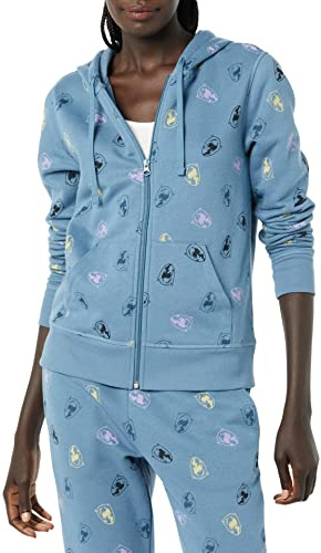 Amazon Essentials Disney | Marvel | Star Wars | Princess Women's Fleece Full-Zip Hoodie Sweatshirts (Available in Plus Size), Marvel Black Panther Print, Small