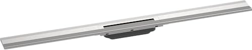 hansgrohe Fertigset Duschrinne RainDrain Flex, Abflussrinne 1000mm, Bodenablauf Dusche kürzbar zur Wandmontage, Edelstahl gebürstet